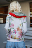 Blumin Apparel Full Size Floral Zip Up Hoodie Trendsi