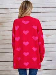 Angel Wings Heart Open Front Long Sleeve Cardigan