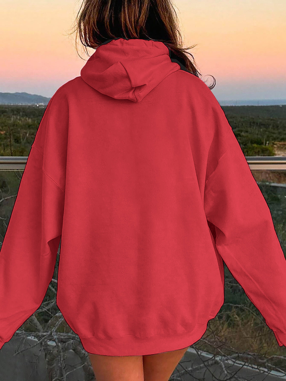 Drawstring Dropped Shoulder Hoodie - Flyclothing LLC