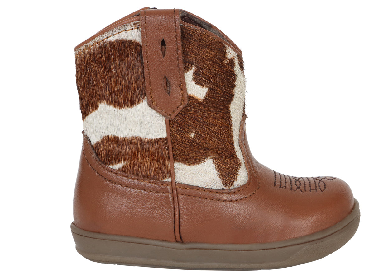 Roper Infant Boys Brown Leather Vamp Cow Hair Shaft