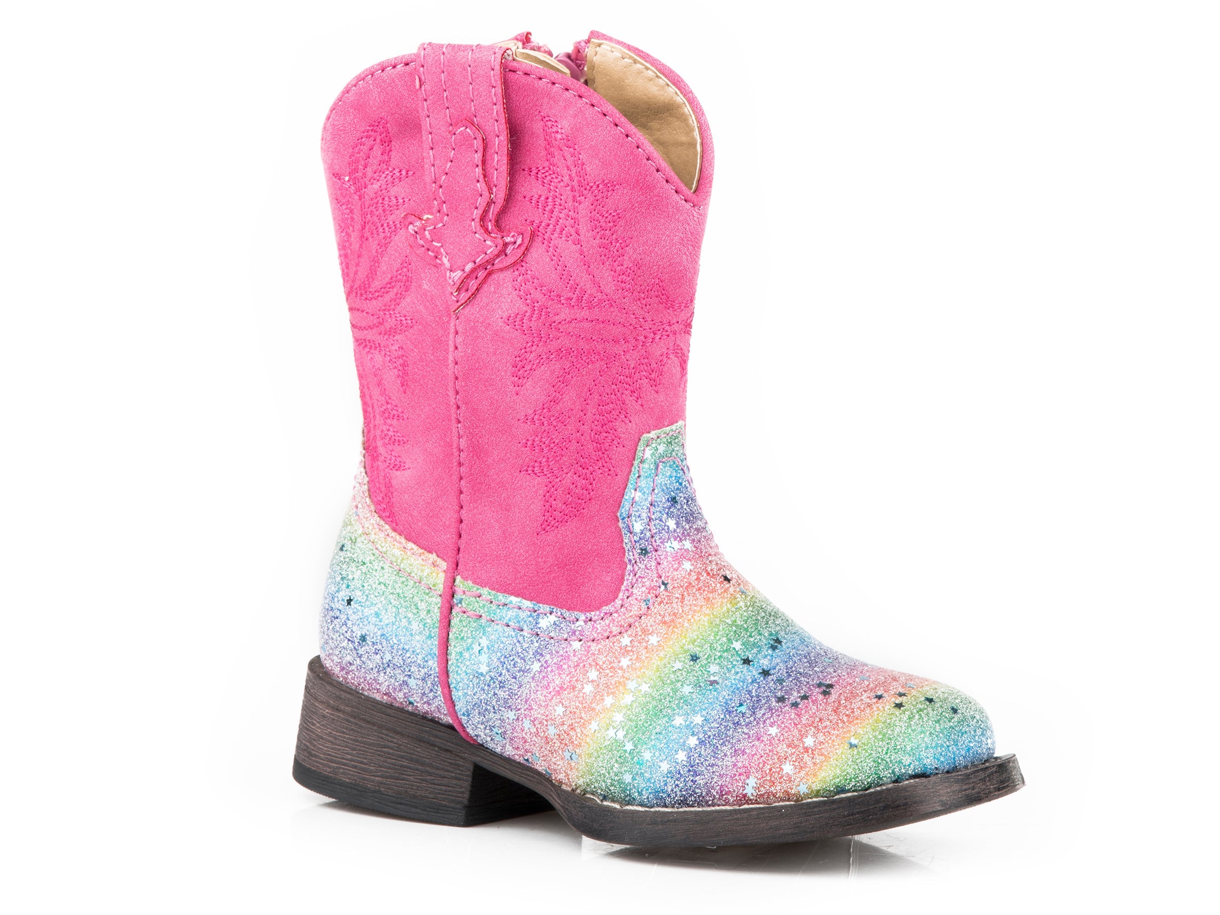 Roper Girls Toddler Multi Rainbow Glitter Vamp