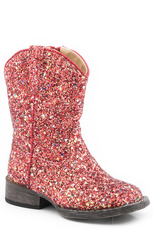 Roper Girls Toddler Red Multi Glitter Vamp