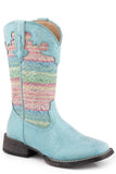 Roper Kids Girls Glitter Lace Square Toe Casual Boots Mid Calf - Flyclothing LLC