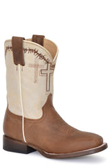 Roper Little Boys Waxy Tan Leather Vamp