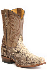 Roper Mens Natural Tan Backcut Python Vamp - Roper