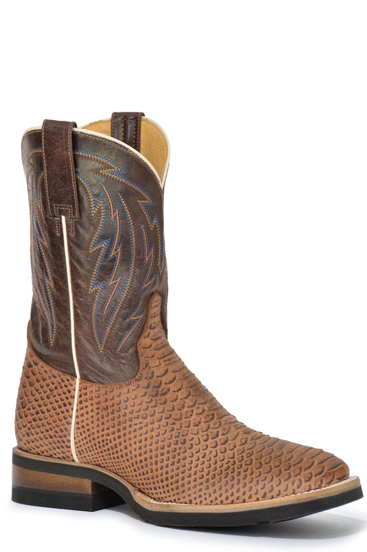 Roper Mens Embossed Burnish Brown Python