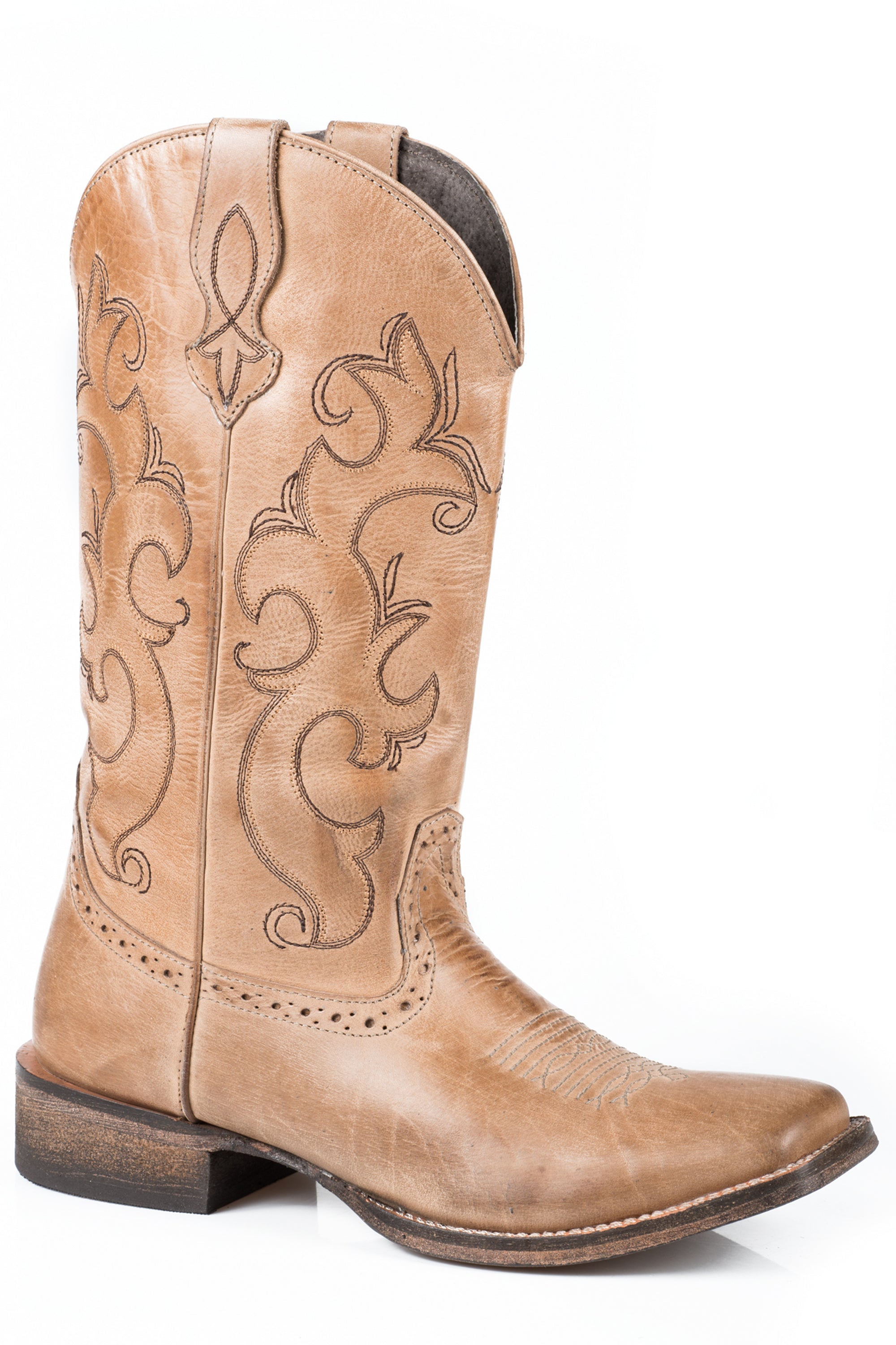 Roper Womens Leather Cowboy Boot Tan Soft Leather