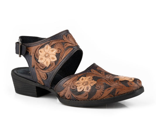 Roper Womens Brown Allover Floral Tooled