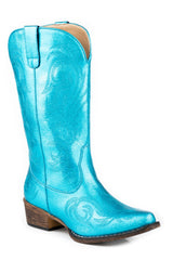 Roper Womens Metallic Turquoise Faux Leather