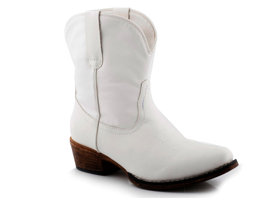 Roper Womens White Smooth Faux Leather - Roper