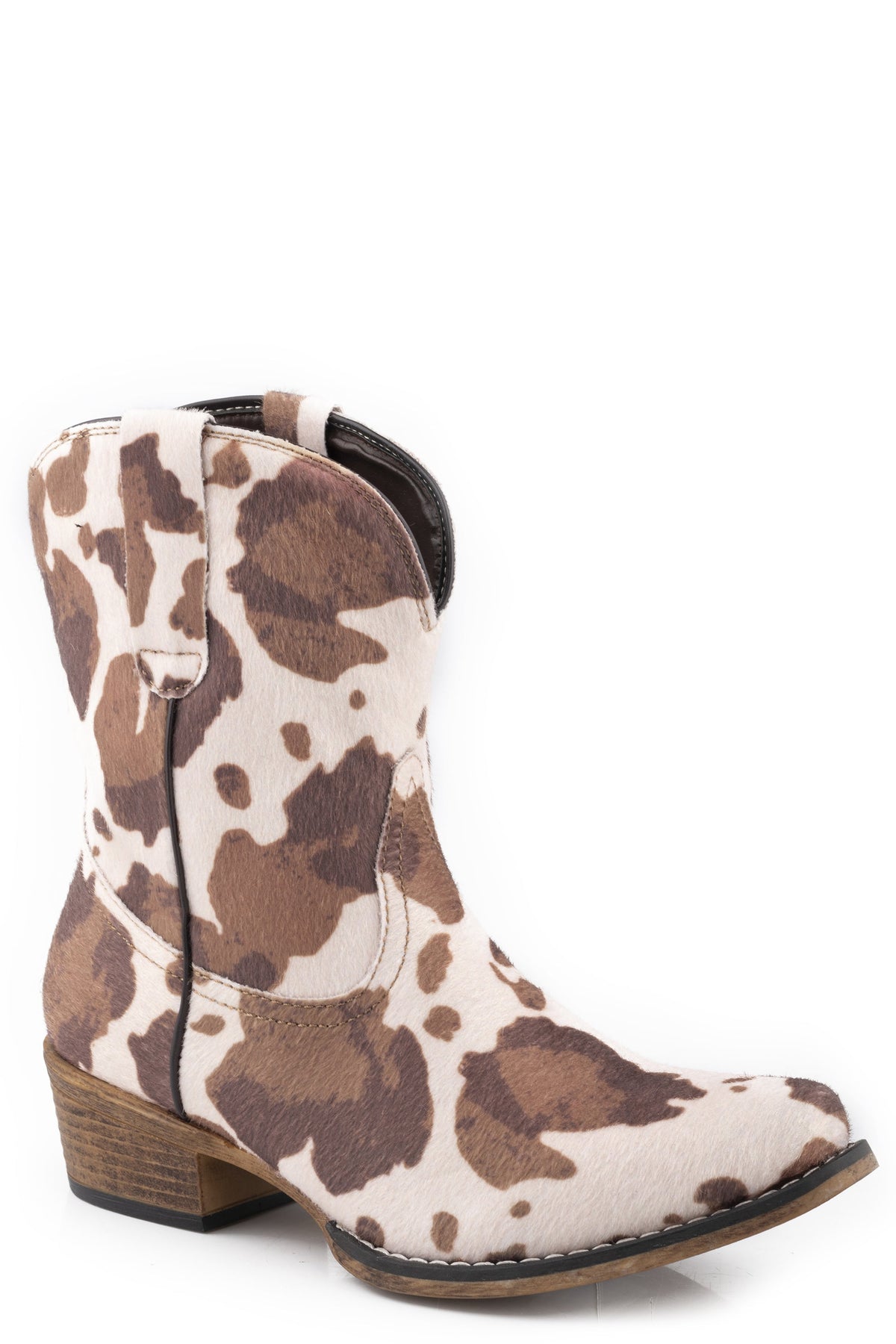 Roper Womens Snip Toe All Over Brown Cow Print