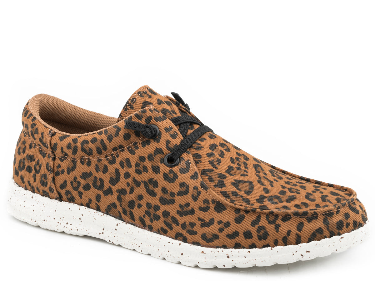 Roper Womens Brown Leopard Canvas Upper