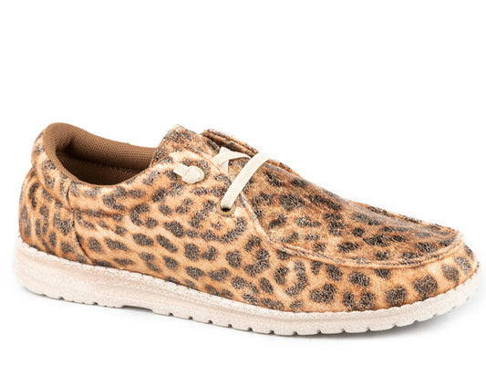 Roper Womens Metallic Tan Leopard Faux Leather - Roper