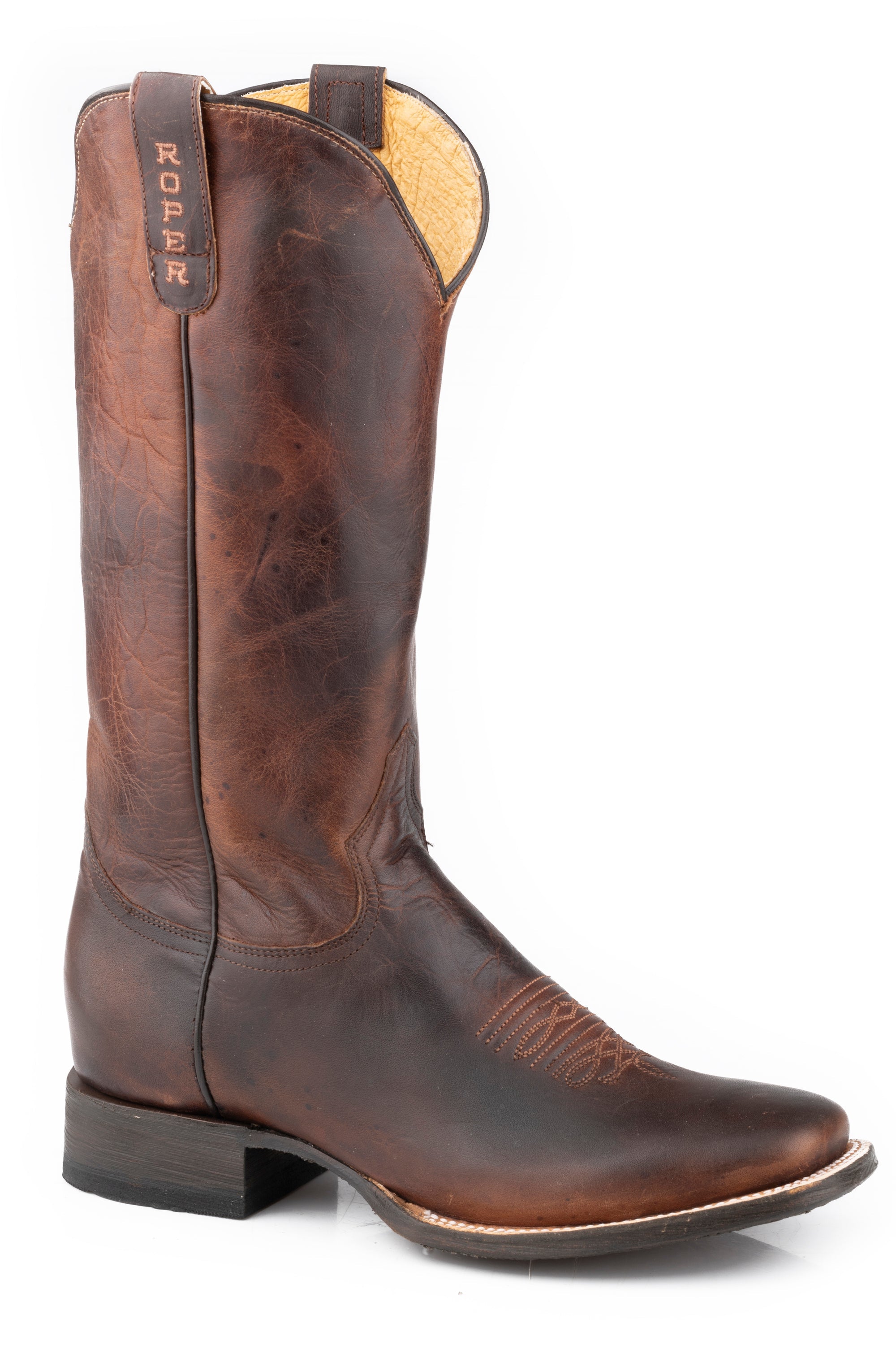 Roper Womens Waxy Brown Leather Vamp And Shaft