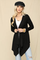 Celeste Full Size Open Front Knit Cardigan - Trendsi