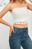 Tassel Eyelet Tube Top Trendsi