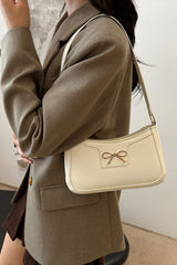 Bow Trim PU Leather Shoulder Bag - Trendsi