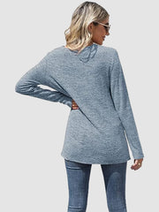 Lace Detail V-Neck Long Sleeve T-Shirt - Trendsi