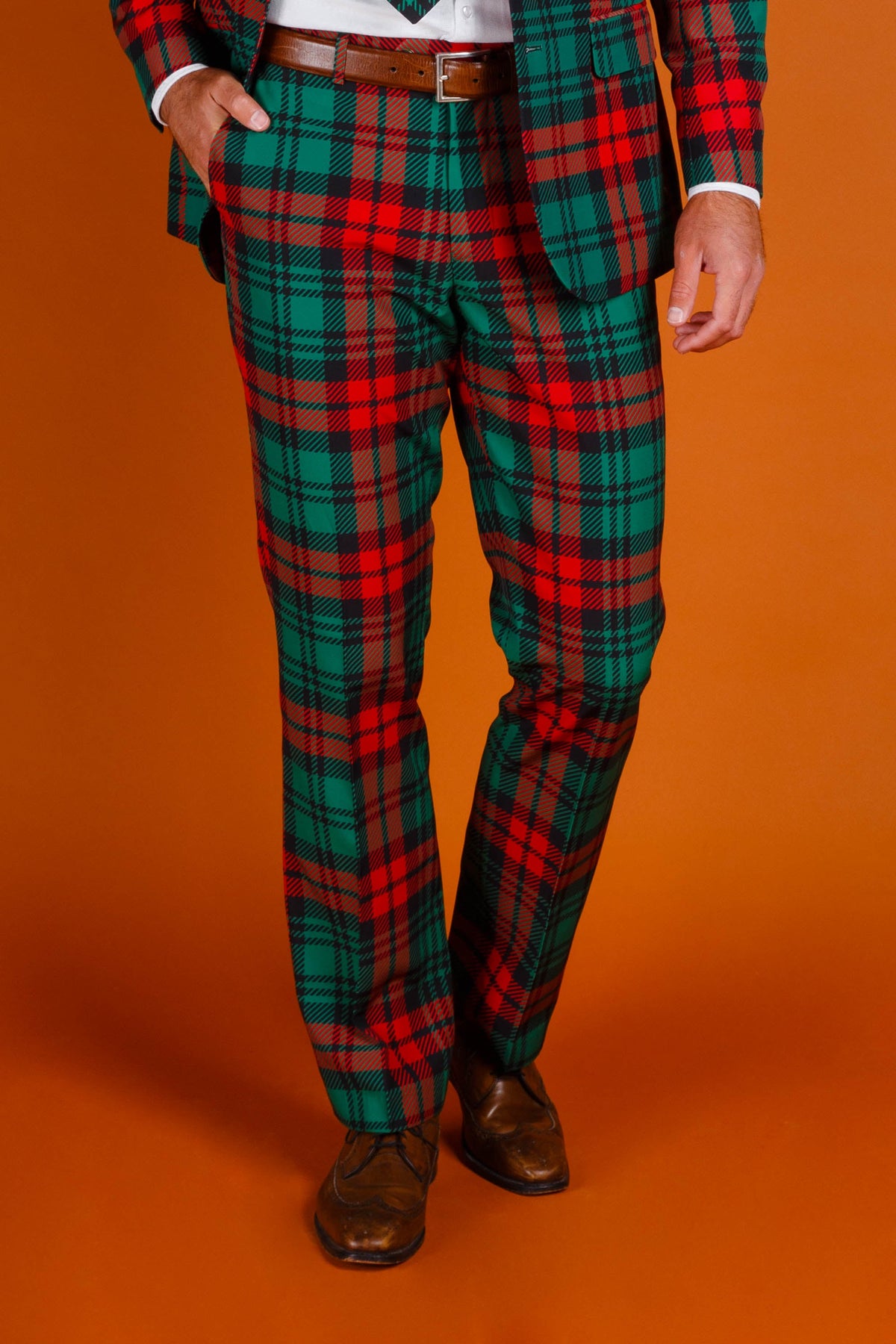 The Lincoln Log Love Daddy | Red And Green Plaid Christmas Suit Pants