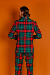 The Lincoln Log Love Daddy | Red And Green Plaid Ugly Christmas Suit