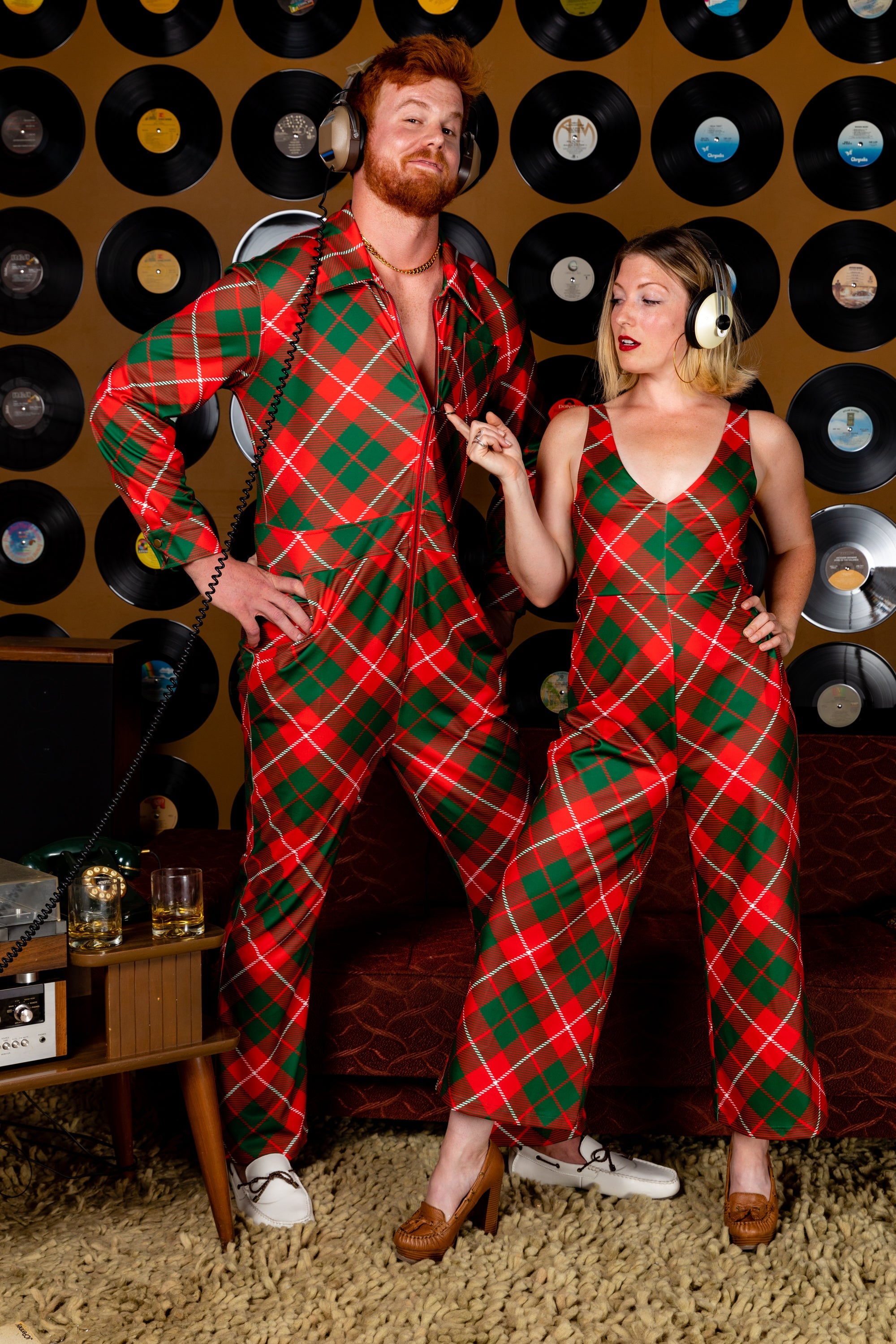 The Poinsettia Playboy | Red Plaid Christmas Flight Suit