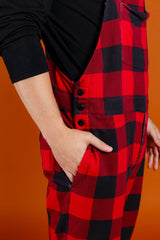 The Red & Black Lumberjack | Mens Red Buffalo Check Christmas Pajamaralls®