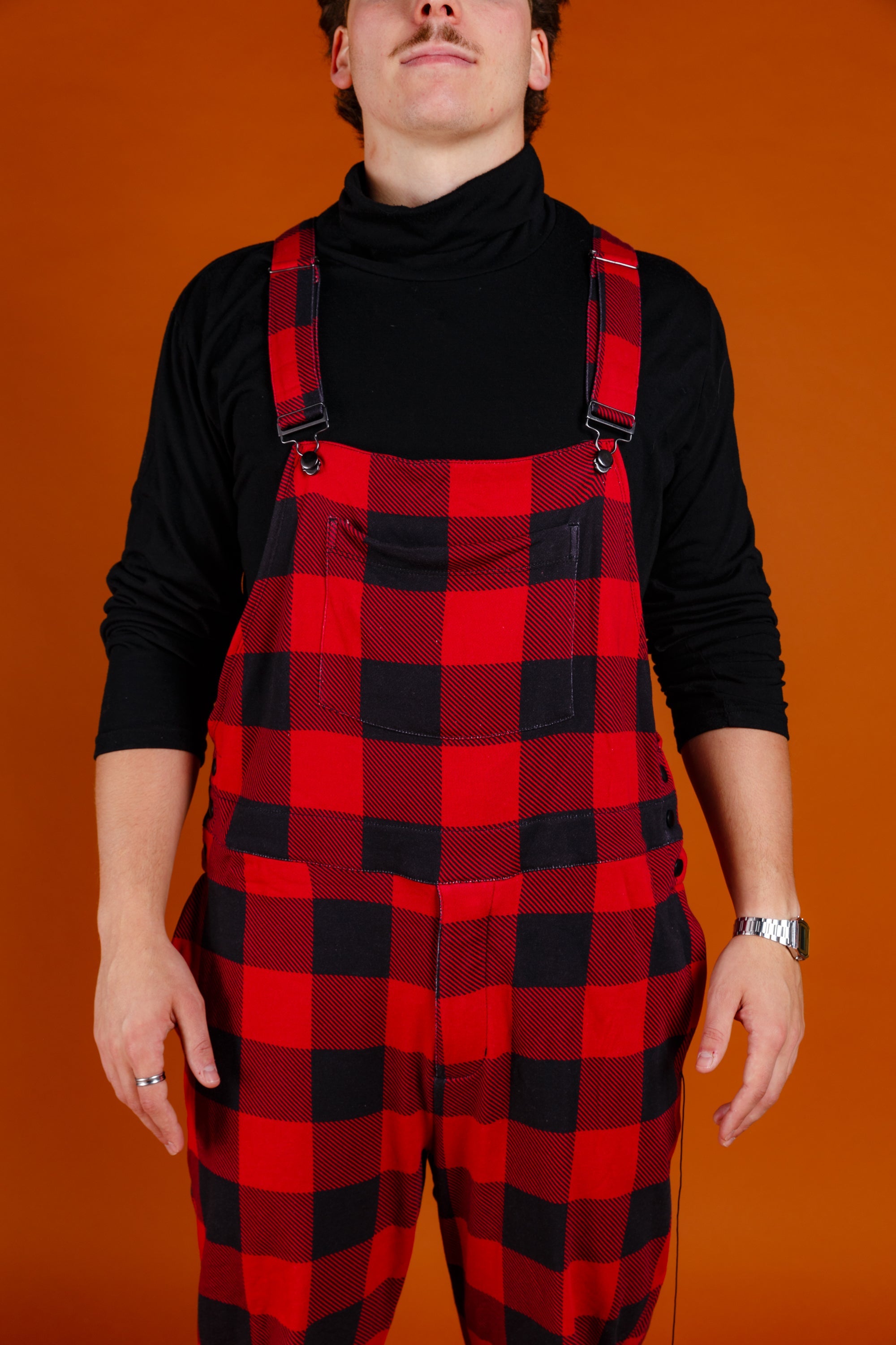 The Red & Black Lumberjack | Mens Red Buffalo Check Christmas Pajamaralls®