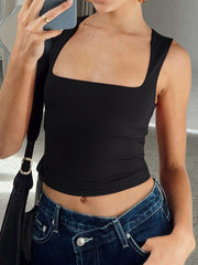 Square Neck Wide Strap Tank Trendsi