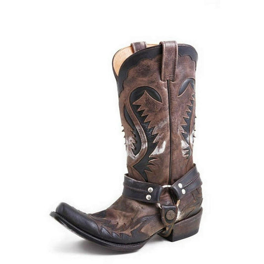 Stetson Outlaw Harness Leather Sole Boot 10 D - Flyclothing LLC