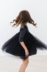 Black Shimmer 3/4 Sleeve Tutu Dress - Mila & Rose ®