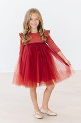 Pumpkin Spice Shimmer 3/4 Sleeve Tutu Dress