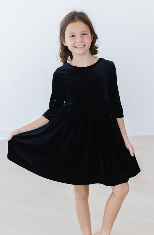 Black Velvet Twirl Dress - Mila & Rose ®