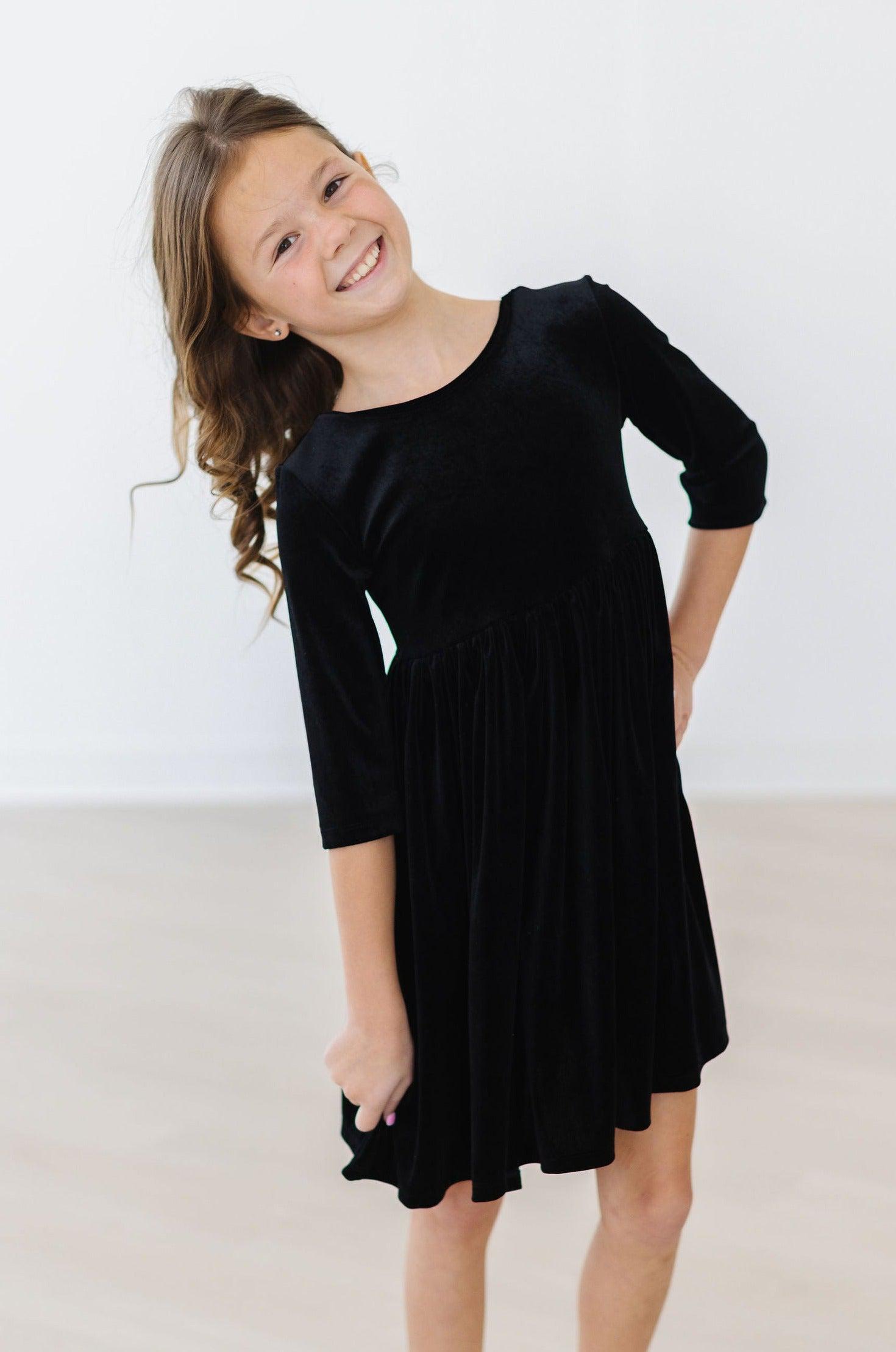 Black Velvet Twirl Dress - Mila & Rose ®