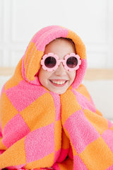 Bright Pink/Orange Checker Cozy Blanket