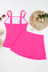 Square Neck Top and Skirt Swim Set Trendsi