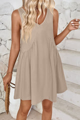 Plunge Wide Strap Mini Tank Dress - Trendsi