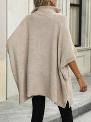 Slit Quarter Zip Half Sleeve Sweater