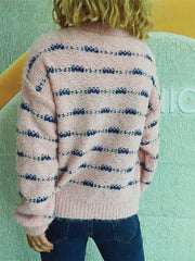 Striped Round Neck Long Sleeve Sweater