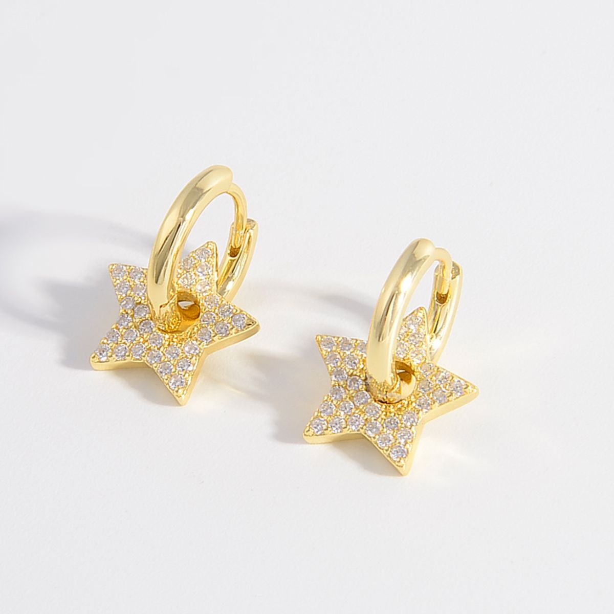 925 Sterling Silver Zircon Star Earrings Trendsi