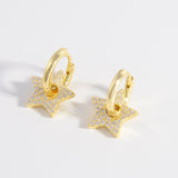 925 Sterling Silver Zircon Star Earrings Trendsi