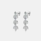 925 Sterling Silver Moissanite Leaf Earrings Trendsi