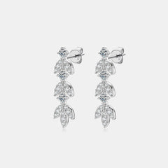 925 Sterling Silver Moissanite Leaf Earrings Trendsi