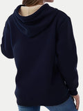 Drawstring Long Sleeve Hoodie with Kangaroo Pocket - Trendsi