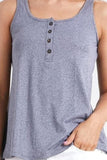 Ninexis Square Neck Half Button Tank - Flyclothing LLC