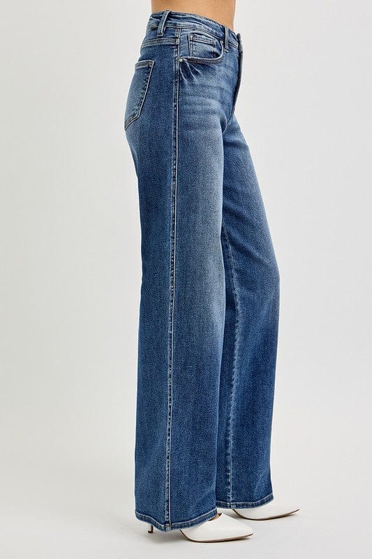 RISEN Full Size Tummy Control High Rise Jeans - Trendsi