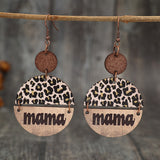 Wooden Leopard Round Shape Earrings Trendsi