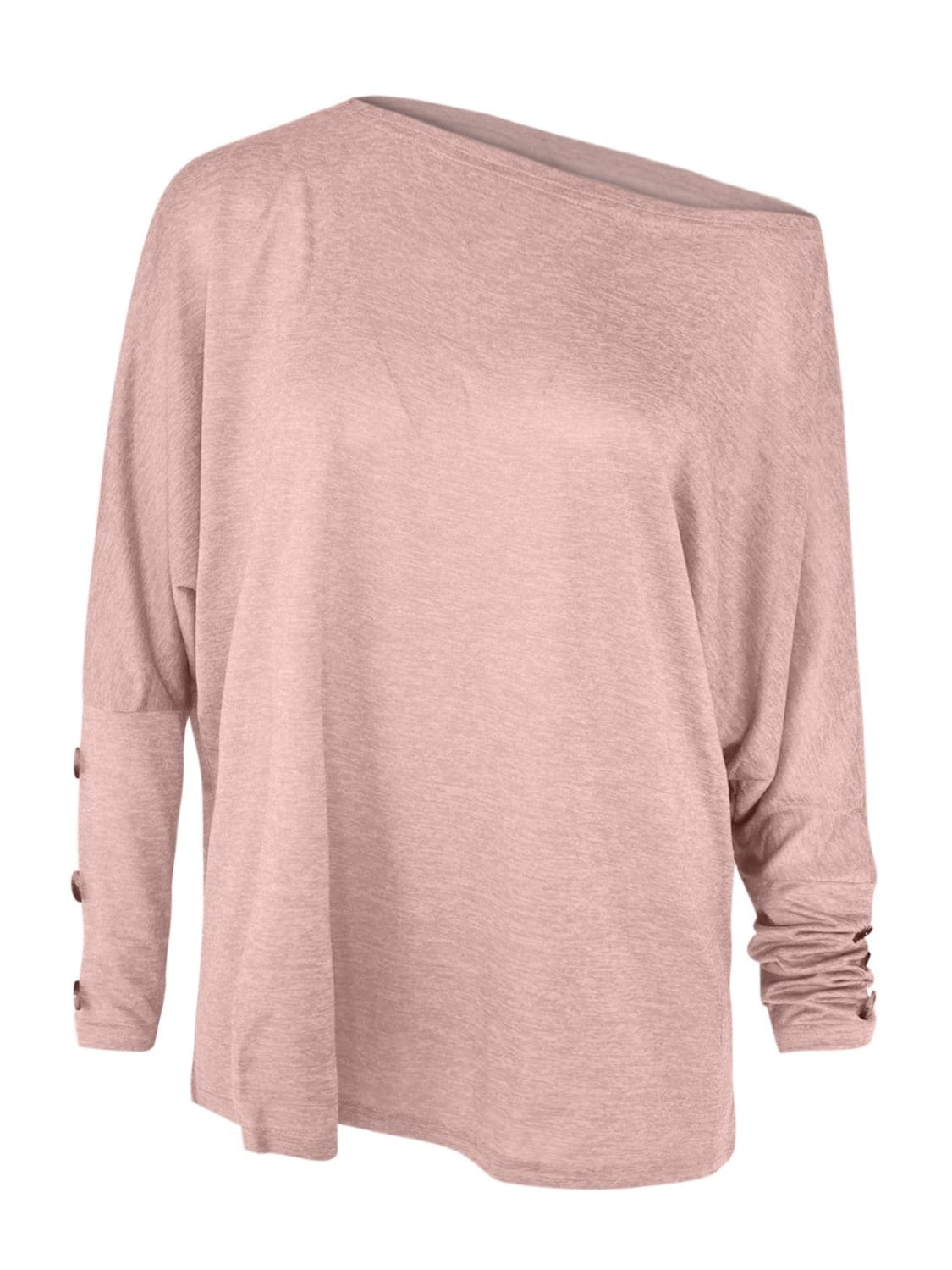 One Shoulder Long Sleeve T-Shirt - Trendsi