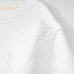 Exposed Seam High-Low Long Sleeve Sweatshirt - Trendsi