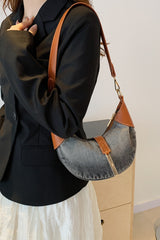 Contrast Denim Shoulder Bag