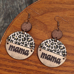 Wooden Leopard Round Shape Earrings Trendsi